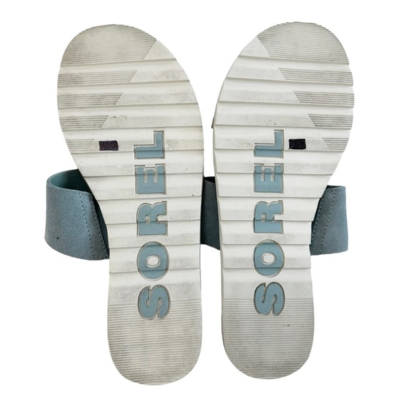 Sorel Ella II Crushed Blue/Chalk Slide Sandals Size 8.5 - Picture 11 of 16